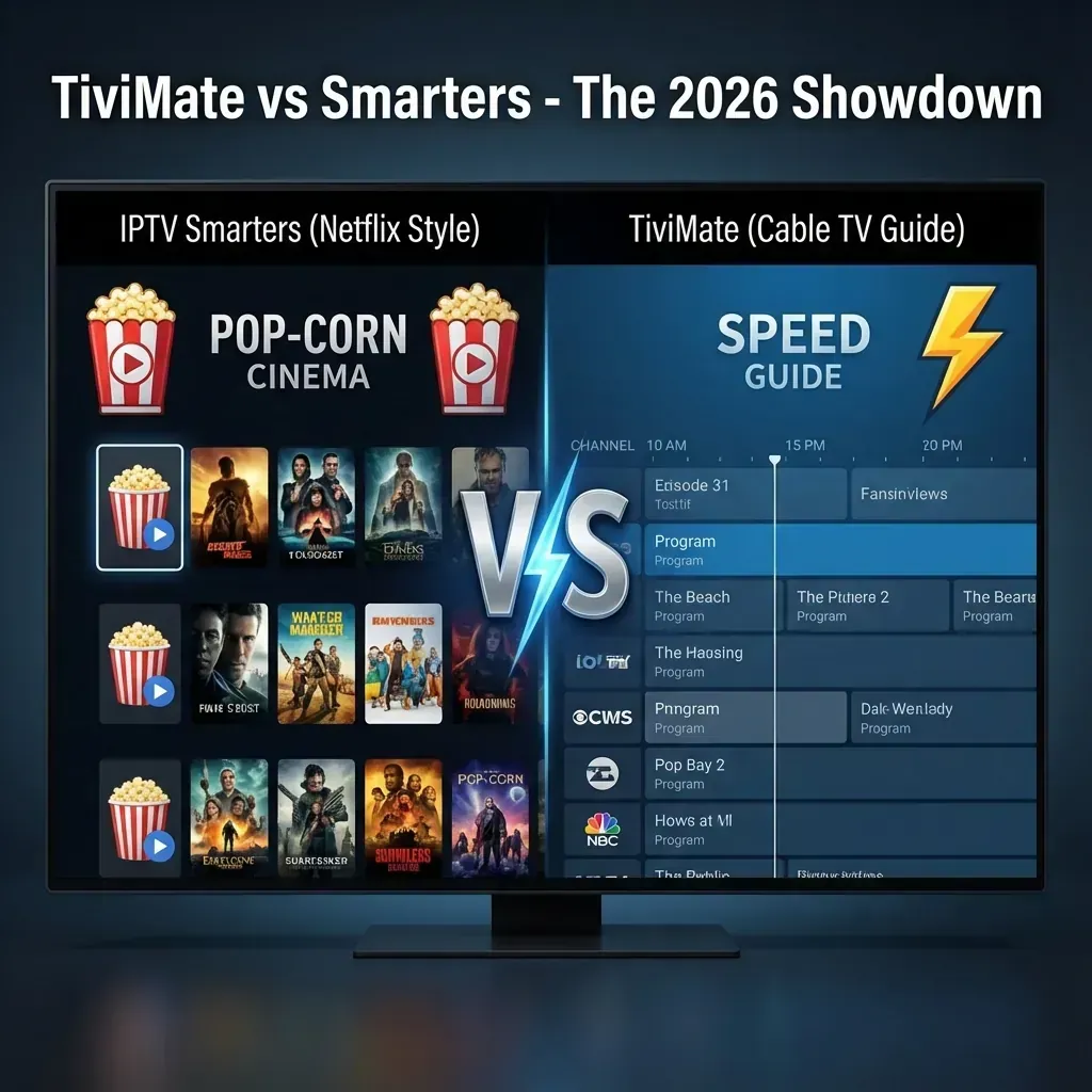 TiviMate vs. IPTV Smarters Pro: Which One is Actually Better in 2026? - Premium Streaming Service Guide TiviMate vs. IPTV Smarters Pro: Which One is Actually Better in 2026? - TiviMate vs IPTV Smarters 2026 | StreamVexa